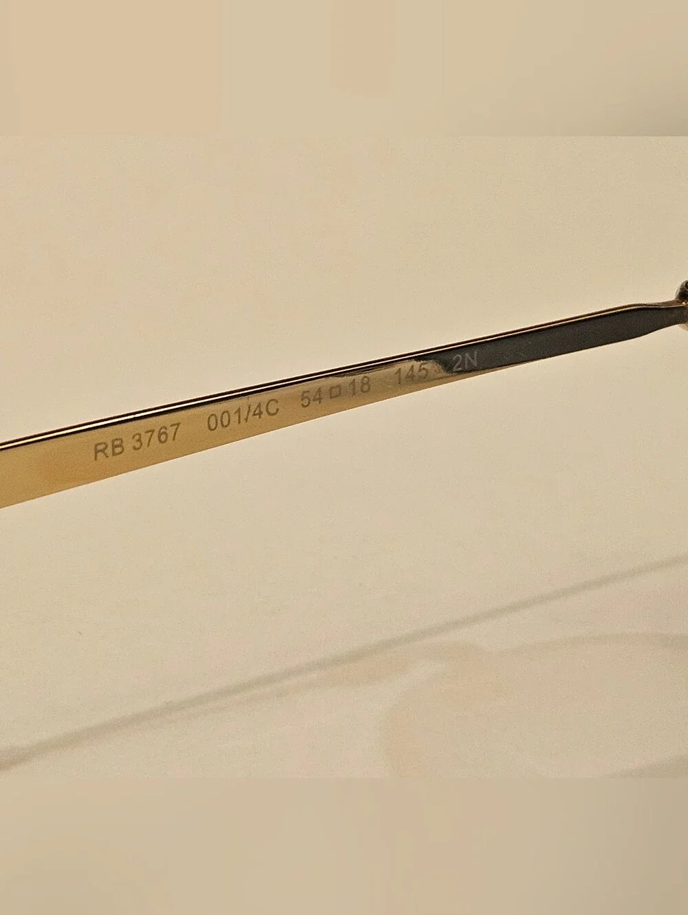 RAY-BAN RB3767 001 4C Arista Gold Blue Gradient Sunglasses New W Replaced Bolts